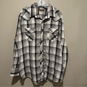 Roper Mens Western Button Up 2XL Long Sleeve Shirt Embroidered Rockabilly Black